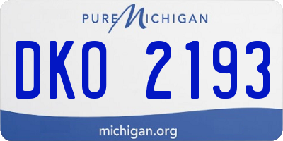 MI license plate DKO2193