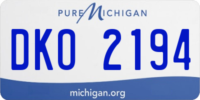 MI license plate DKO2194