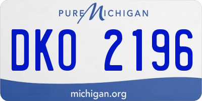 MI license plate DKO2196