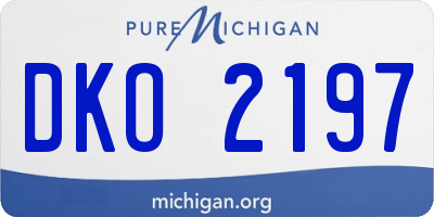 MI license plate DKO2197