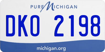 MI license plate DKO2198