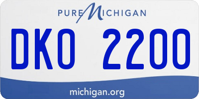 MI license plate DKO2200
