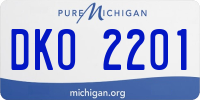 MI license plate DKO2201