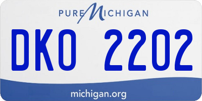 MI license plate DKO2202