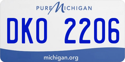 MI license plate DKO2206