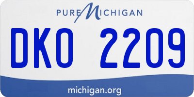 MI license plate DKO2209