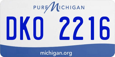 MI license plate DKO2216