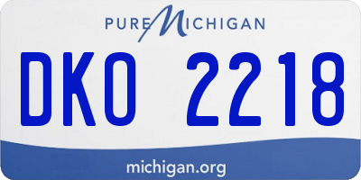 MI license plate DKO2218