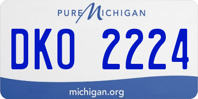 MI license plate DKO2224