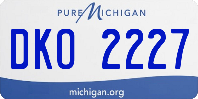 MI license plate DKO2227