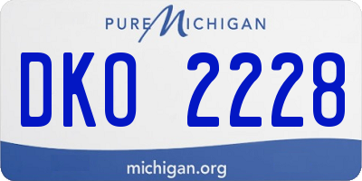 MI license plate DKO2228
