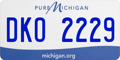 MI license plate DKO2229