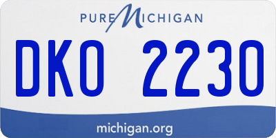MI license plate DKO2230