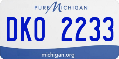 MI license plate DKO2233
