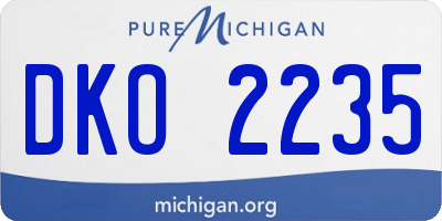 MI license plate DKO2235