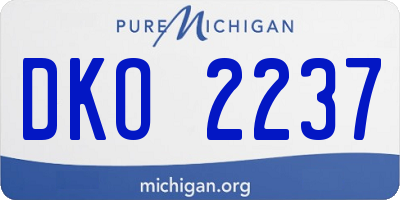 MI license plate DKO2237