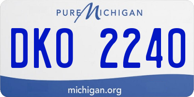 MI license plate DKO2240