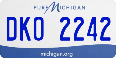 MI license plate DKO2242