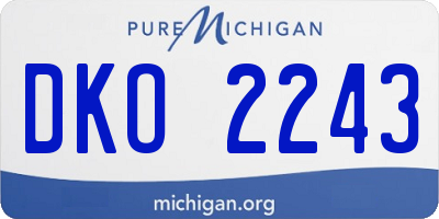 MI license plate DKO2243