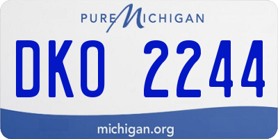 MI license plate DKO2244