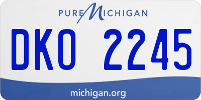 MI license plate DKO2245