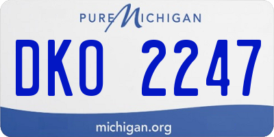 MI license plate DKO2247