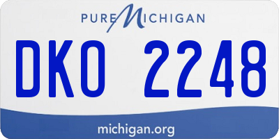 MI license plate DKO2248