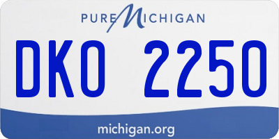 MI license plate DKO2250