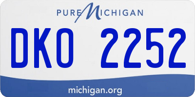 MI license plate DKO2252