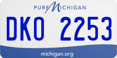 MI license plate DKO2253