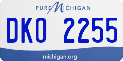 MI license plate DKO2255