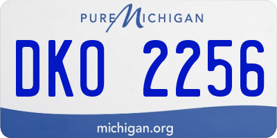 MI license plate DKO2256