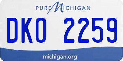 MI license plate DKO2259