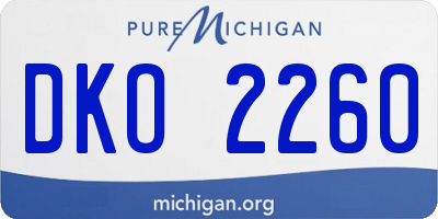 MI license plate DKO2260