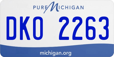 MI license plate DKO2263