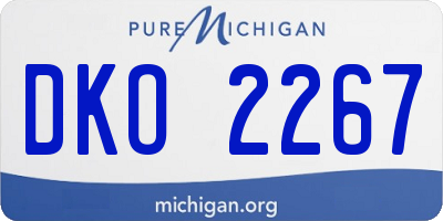MI license plate DKO2267