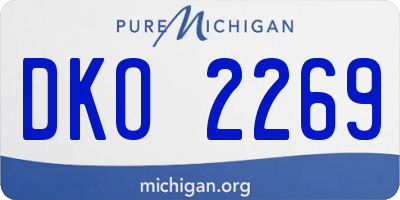 MI license plate DKO2269