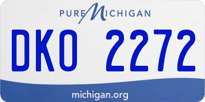 MI license plate DKO2272