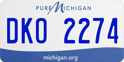 MI license plate DKO2274
