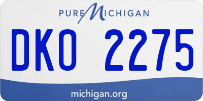 MI license plate DKO2275