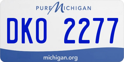 MI license plate DKO2277