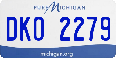 MI license plate DKO2279