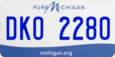 MI license plate DKO2280