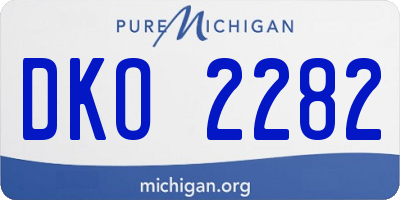 MI license plate DKO2282