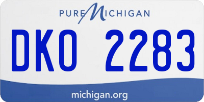 MI license plate DKO2283