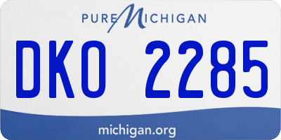 MI license plate DKO2285