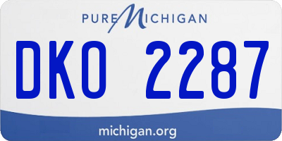 MI license plate DKO2287
