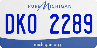 MI license plate DKO2289