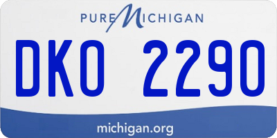 MI license plate DKO2290