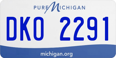 MI license plate DKO2291